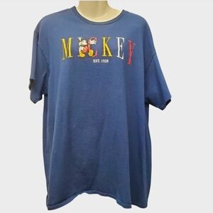 Disney Mickey Mouse Unisex Navy Blue Tee Shirt Size XL